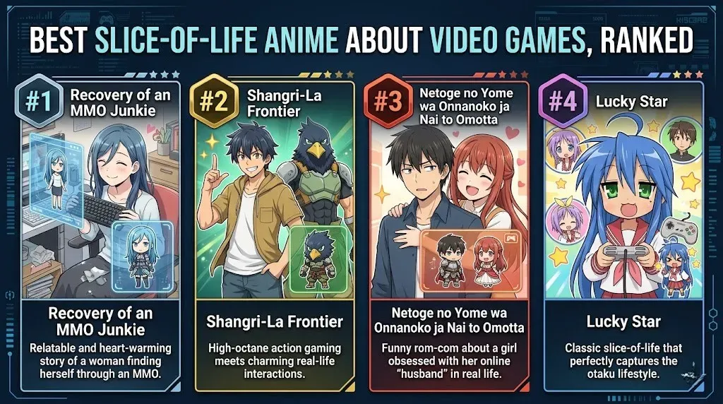 10 Best Slice-of-Life Anime About Video Games, Ranked