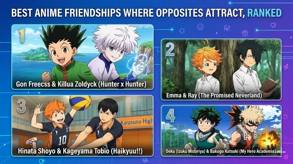 15 Best Anime Friendships Where Opposites Attract, Ranked