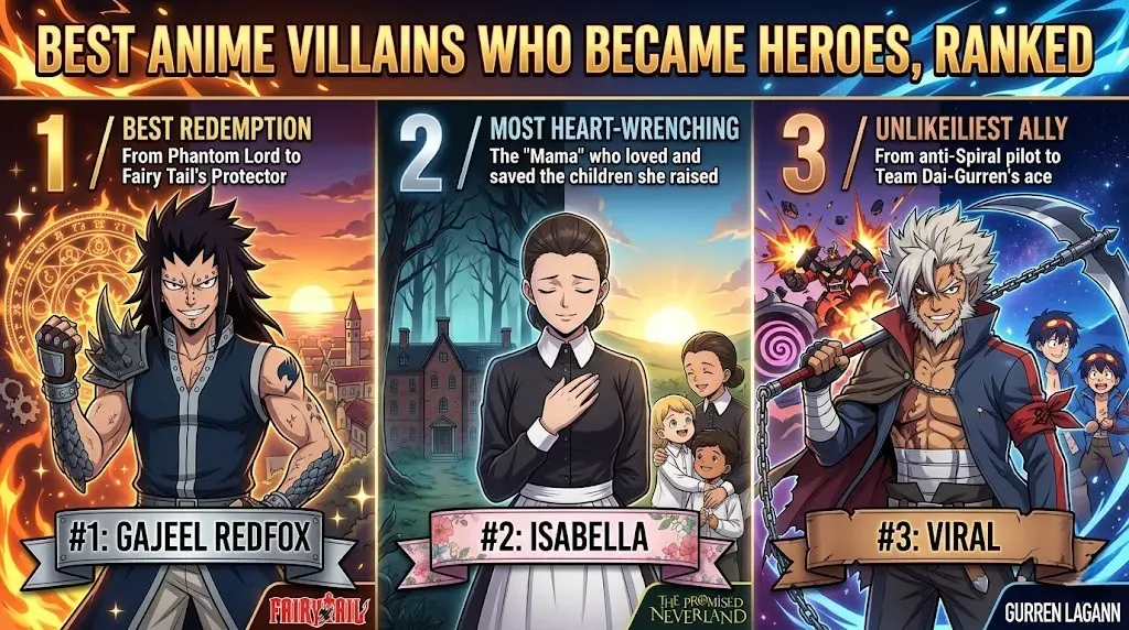 10 Best Anime Villains Who Became Heroes, Ranked