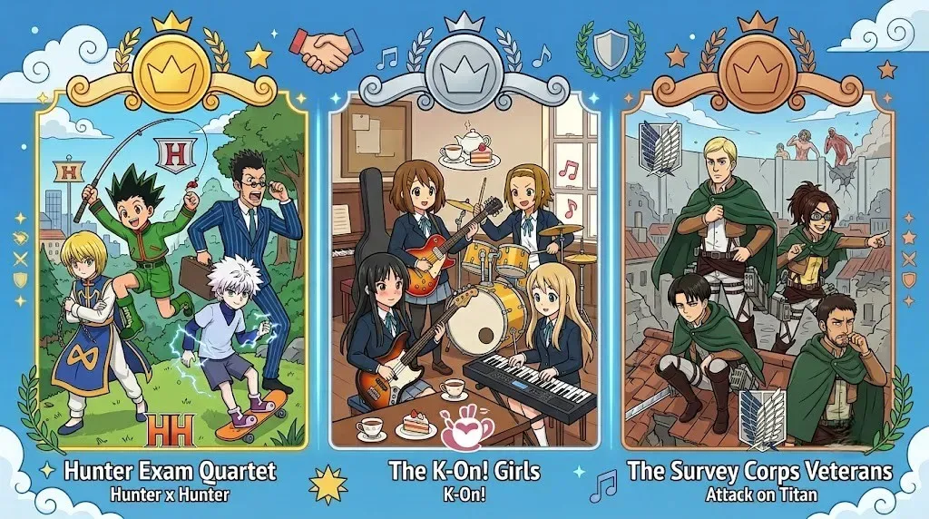 10 Best Group of Friends Anime Teams of Four, Ranked