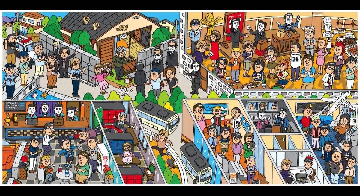 "Liar Game" teams up with Saizeriya's spot-the-difference illustrator