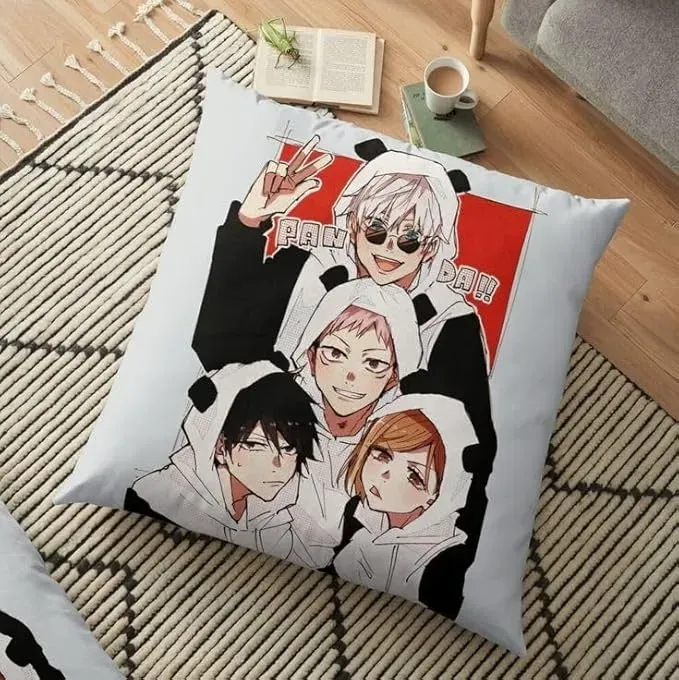 CRAFT MANIACS Anime Panda Pillow 16x16 with Cover | Kaisen Merch