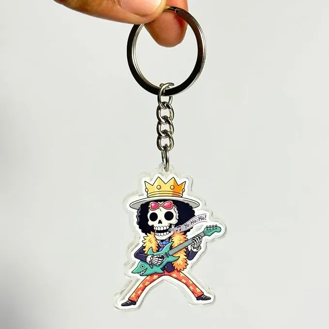 Brook Chibi One Piece Anime Keychain | Car Keyring & Bag Charm