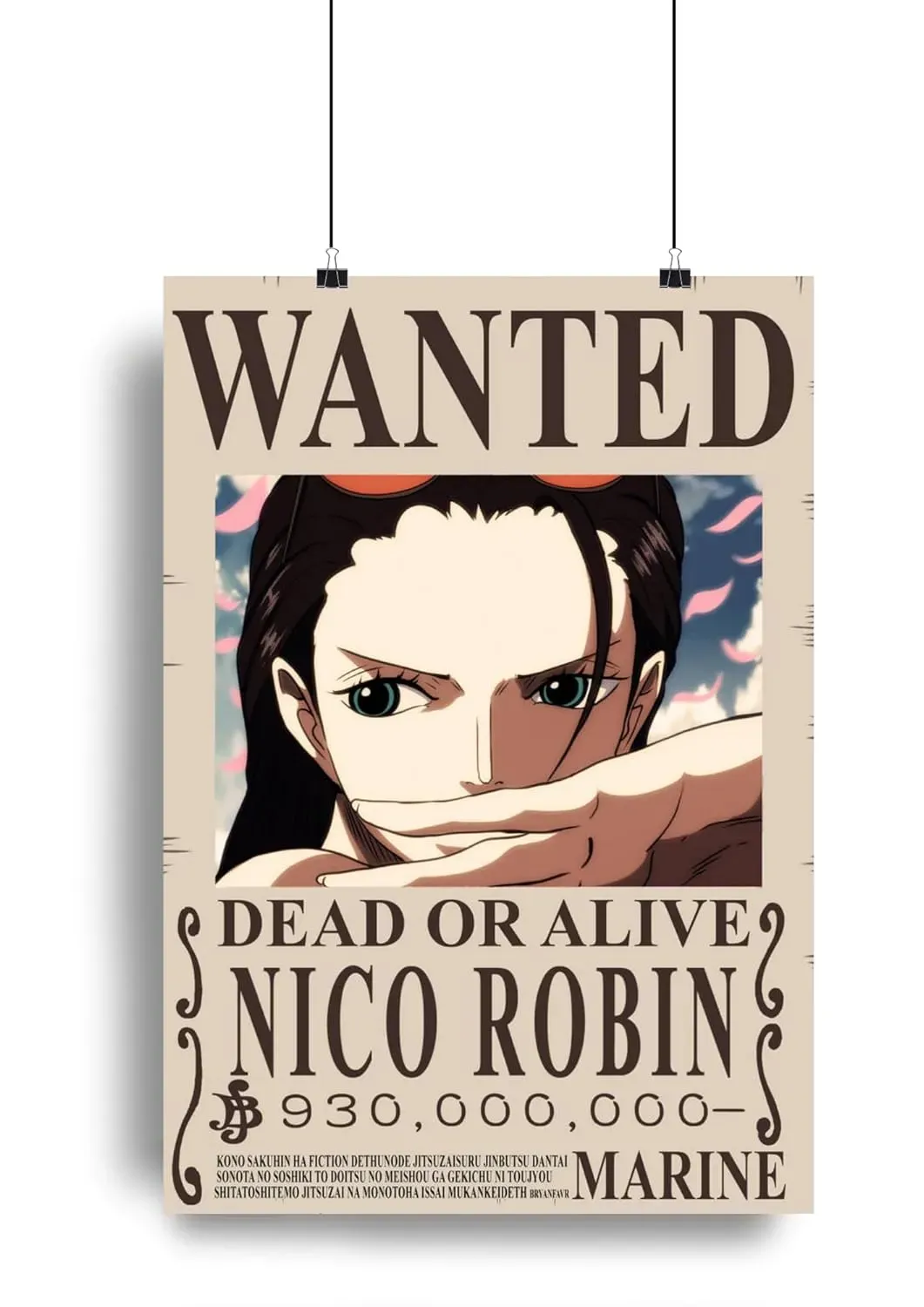 Nico Robin Wanted Anime Poster | One Piece A4 Matte Finish Artwork