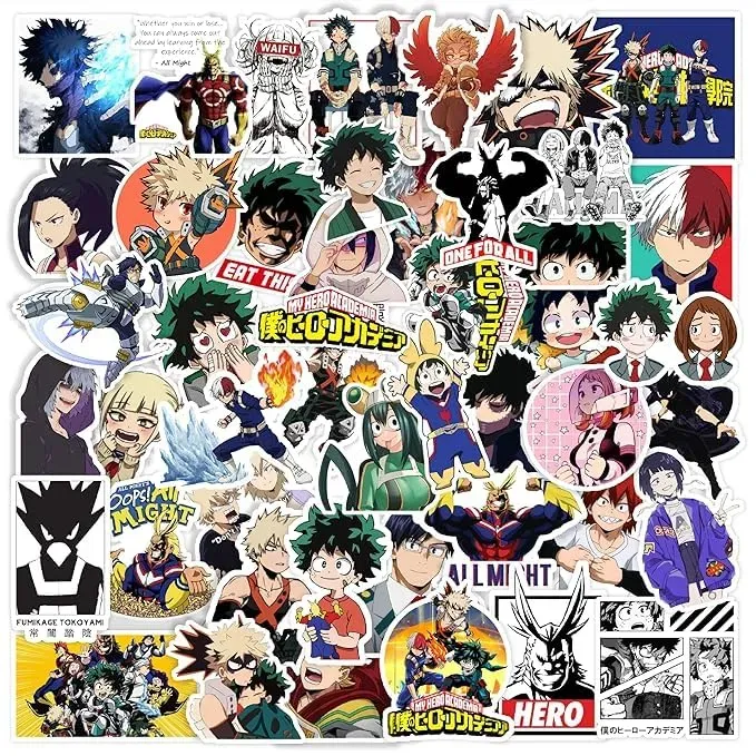 MHA Anime Stickers | 50+ Waterproof Decals for Laptop & More